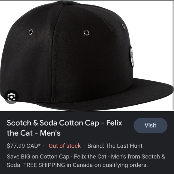 NWOT Scotch & Soda Felix The Cat Hat Black / White - Picture 14 of 14